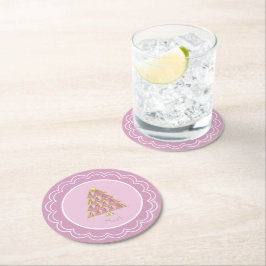 Rosa Joyoux Noel Papper Plate Underlägg Papper Rund