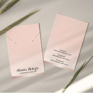 Rosa Juelry Earring Necklace Visning Cards Visitkort