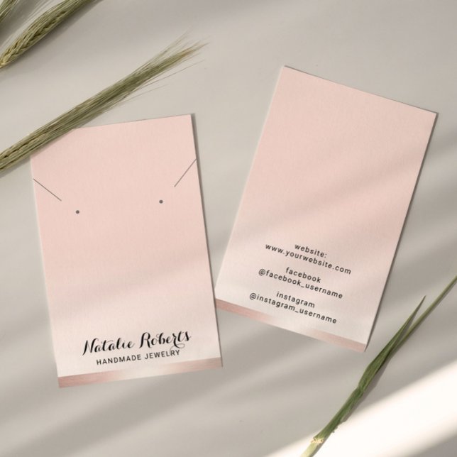  Rosa Juelry Earring Necklace Visning Cards Visitkort (Skapare uppladdad)