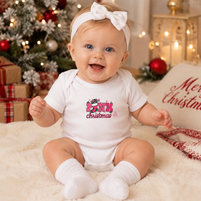 Rosa jul baby bodysuit t shirt (Skapare uppladdad)