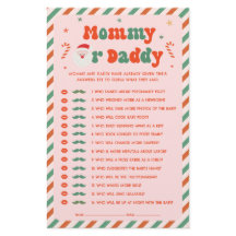 Rosa jul Baby Shower Gissa vem spel