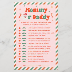 Rosa jul Baby Shower Gissa vem spel