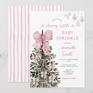 Rosa jul baby stänk randiga inbjudningar