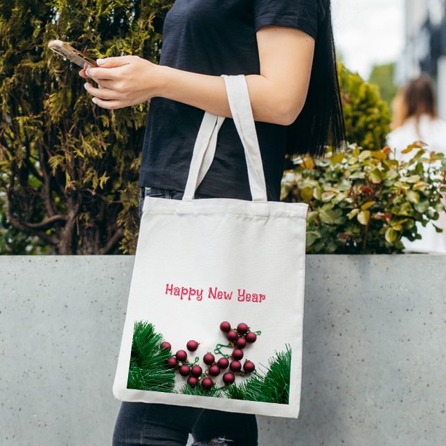Rosa Jul Bauble Tote bags Tygkasse (Pink Christmas Bauble Tote Bags
)