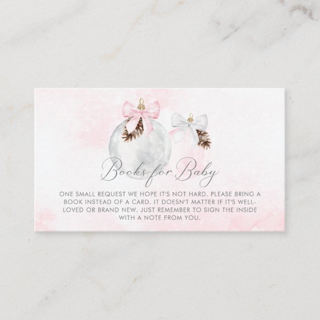 Rosa jul Bokar för Baby Tilläggskort (Framsida)