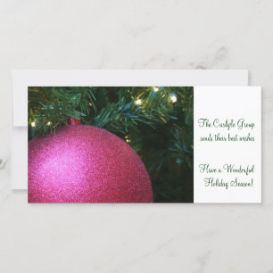 Rosa jul Boll Julkort