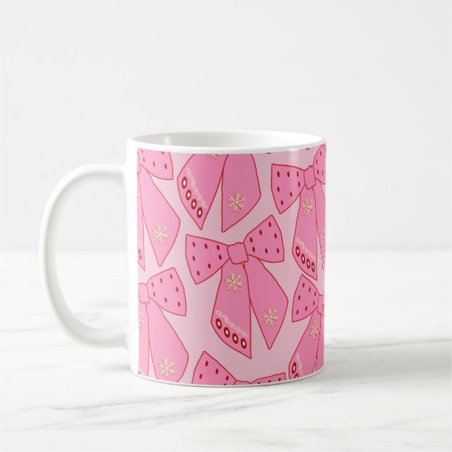 Rosa Jul Bows Kaffemugg (Vänster)