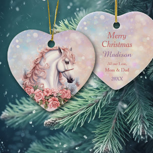 Rosa jul, Bukett med rosor White Horse Kids Julgransprydnad Keramik