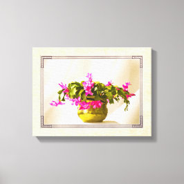 Rosa Jul Cactus Floral Photography Canvastryck