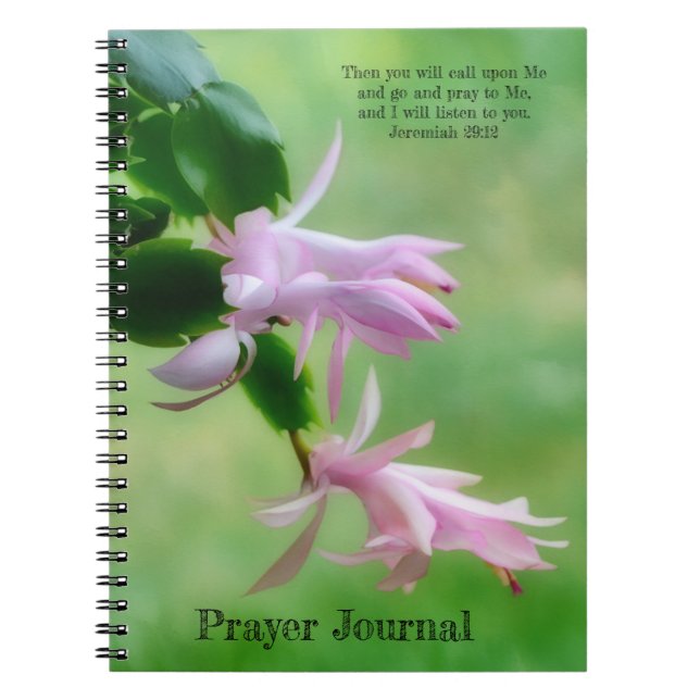 Rosa jul Cactus Flower Orchid Prayer Journal Anteckningsbok (Framsidan)