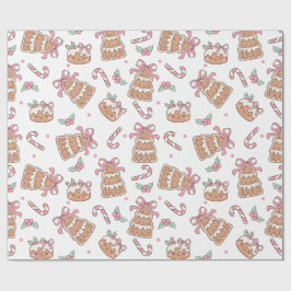 Rosa jul Cookie Seamless Mönster Presentpapper