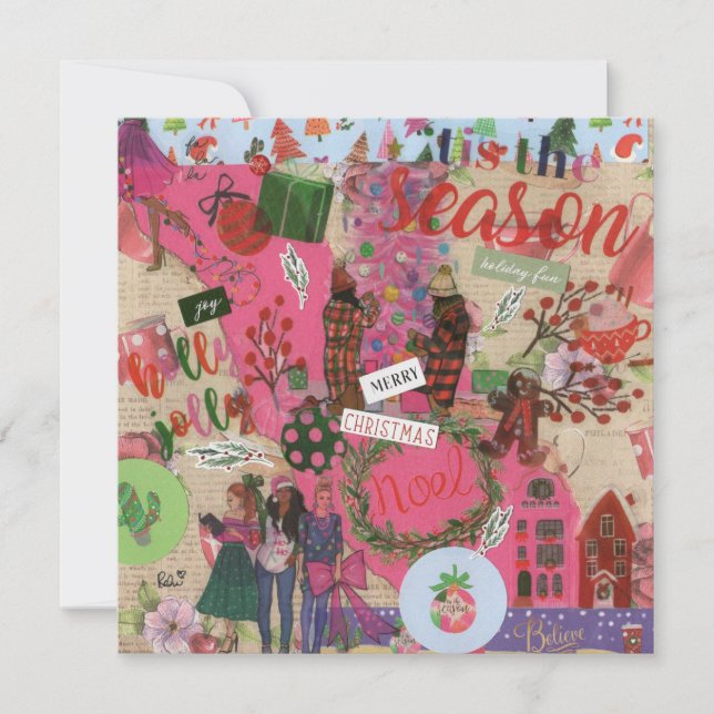 Rosa jul: det platta årshöjningskortet (Framsida)