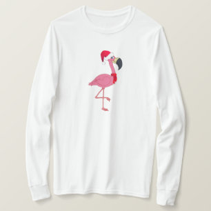 Rosa jul Flamingo Långärmad T-Shirt