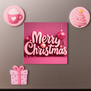 Rosa Jul God jul helgdag 3D-teckensnitt
