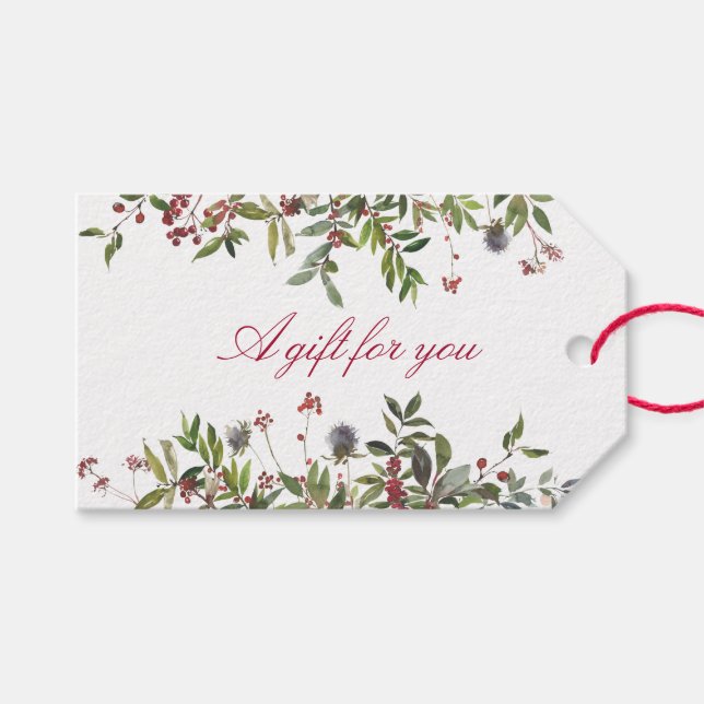 Rosa jul Gräns Helgdag Gift-Märkre Presentetikett (Framsidan (Horisontell))