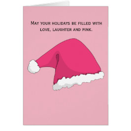 Rosa jul hälsningskort