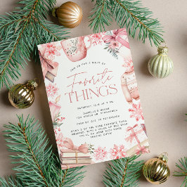 Rosa jul | Helgdag Favorite Sak Party Inbjudningar