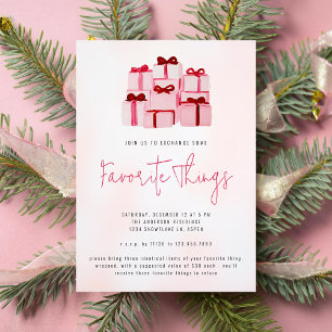 Rosa Jul Helgdag Favorite Sak Party Inbjudningar