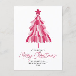 Rosa jul Helgdag träd Helg Vykort