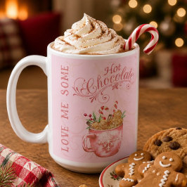 Rosa jul hett choklad-mugg kaffemugg