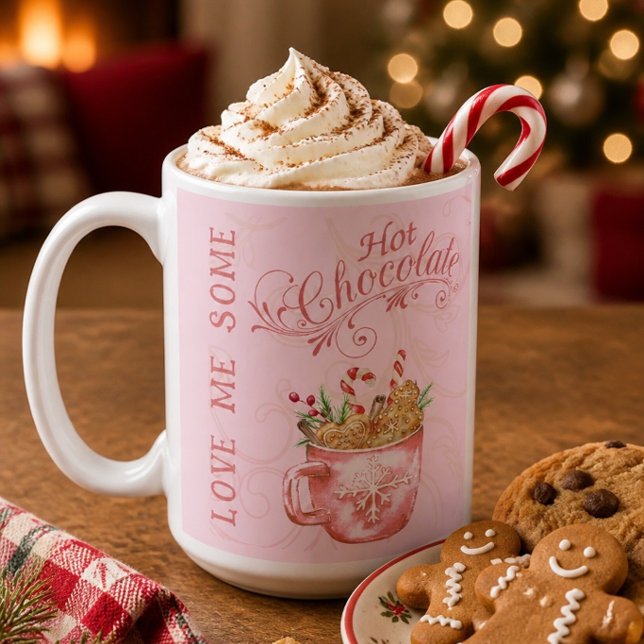 Rosa jul hett choklad-mugg kaffemugg (Skapare uppladdad)