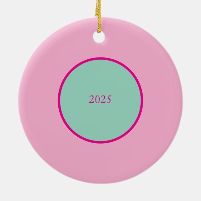 Rosa jul  julgransprydnad keramik (Baksidan)