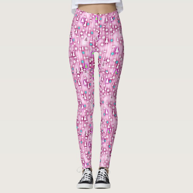 Rosa jul leggings (Framsida)
