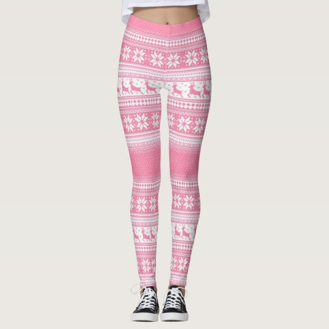Rosa jul leggings (Framsida)