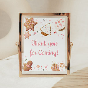 Rosa jul, lilla cookie Tack för att du kom Poster