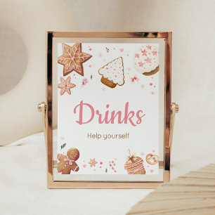 Rosa Jul Little Cookie Baby Shower Drinks Poster