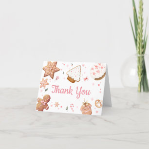 Rosa jul Little Cookie Baby Shower Tack Kort
