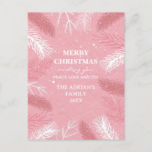 Rosa jul med gräs träd löv