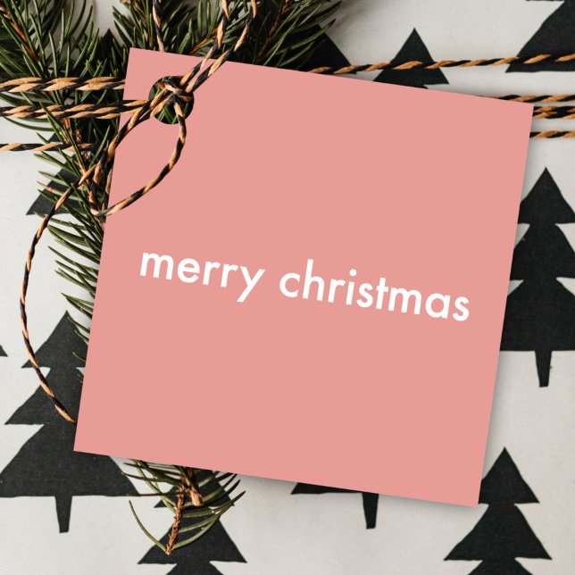  Rosa jul | Minimalistisk ren enkel Gåvor Etiketter (Skapare uppladdad)