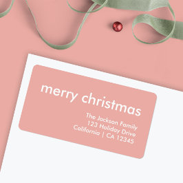 Rosa jul | Minimalistisk Returadress Adressetikett