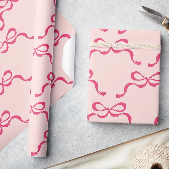 Rosa jul moderna semesterbågar  presentpapper (Skapare uppladdad)