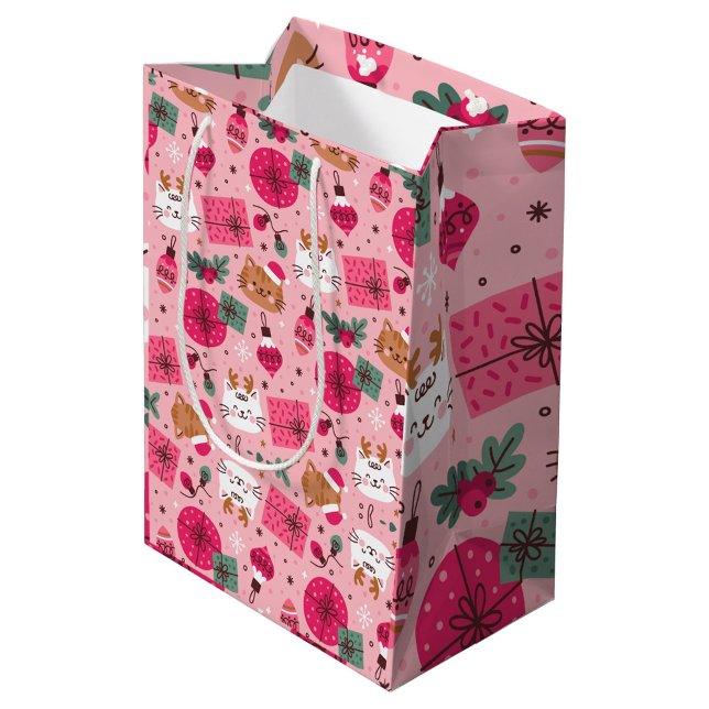 Rosa jul Mönster (Pink Holiday Gift Bag!)