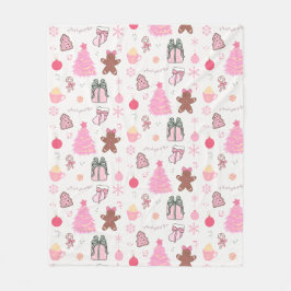 Rosa jul Mönster Fleecefilt