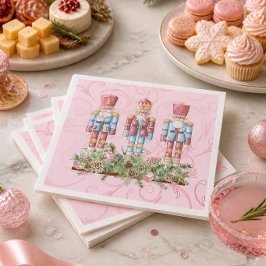 Rosa jul Nötknäppar Trio Pappersservetter