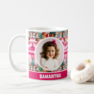 Rosa jul Nutcracker Ballerina Kids Photo Mugg