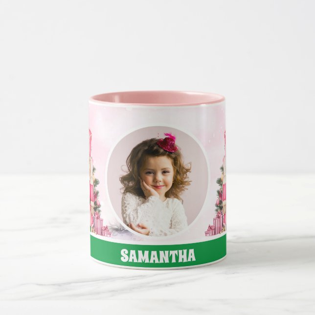 Rosa Jul Nutcracker Kids Photo Hett Chocolate Mugg (Center)