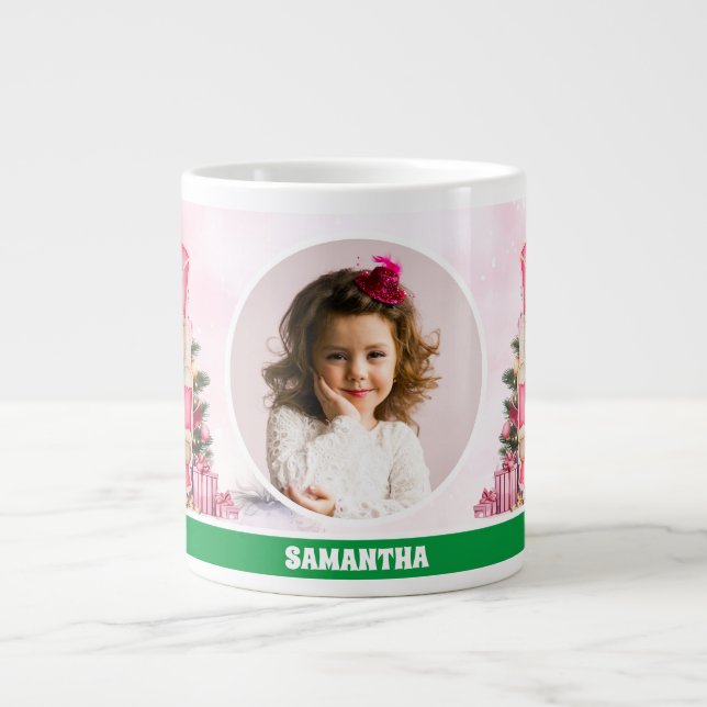 Rosa Jul Nutcracker Kids Photo Mugg Jumbo Mugg (Framsidan)