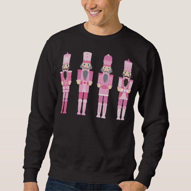 Rosa Jul Nutcracker Squad Ballet Dance Match Lång Ärmad Tröja (Framsida)