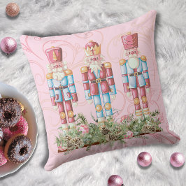 Rosa jul Nutcracker Trio Dekorativ kudde