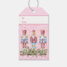Rosa jul Nutcracker Trio Presentetikett
