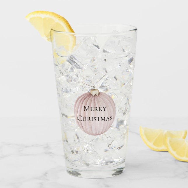  Rosa Jul Ornament Coffee Mugg Glaskopp (Framsida Ice)