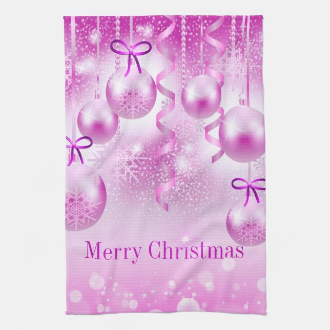 Rosa Jul Ornament Kitchen Towels Kökshandduk (Vertikal)