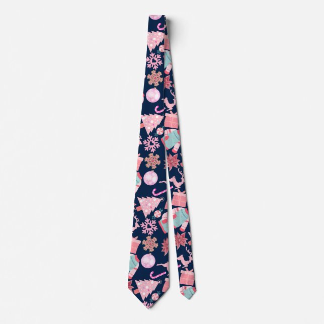 Rosa jul Ornament Mönster 02 D BLue BG Slips (Framsida)