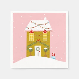 Rosa jul Party Barns födelsedag Helgdag Pappersservett