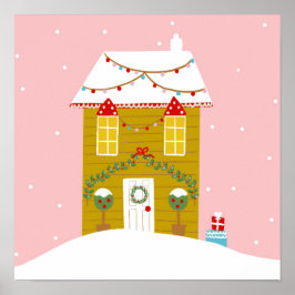 Rosa jul Party Barns födelsedag Helgdag Poster