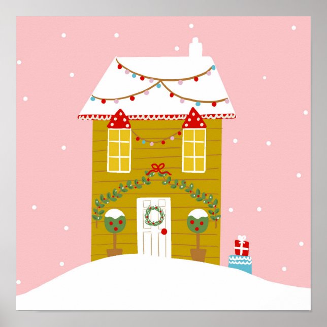 Rosa jul Party Barns födelsedag Helgdag Poster (Framsidan)